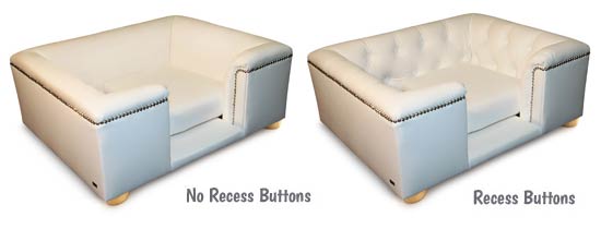 Sofa dog bed recess buttons options