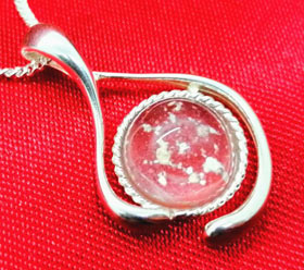Silver pet ashes pendant necklace