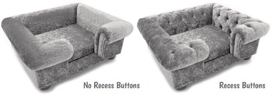 Sofa dog bed recess buttons options