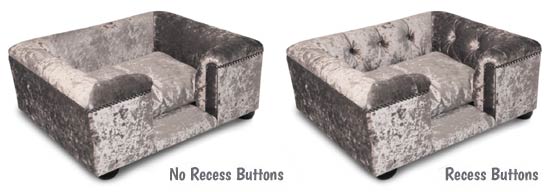 Sofa dog bed recess buttons options