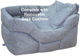 Waterproof dog bed with inner base cushion
